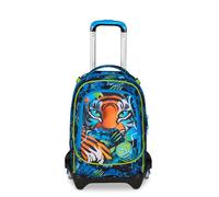 SJ GANG STYLE JAM GANG Jack 3 Wheels School Trolley Air Tiger, Blue, 3 in 1, Triple Use Backpack with Detachable Trolley, 33 L, Elementary School Backpack, Child Backpack