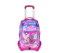 SJ GANG STYLE JAM GANG Jack 3 Wheels School Trolley Fuchsia, 3 in 1, Triple Use Backpack with Detachable Trolley, 33 L, Elementary School Backpack, Girl Backpack, Fuchsia, Taglia Unica