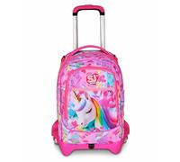 SJ GANG STYLE JAM GANG Jack 3 Wheels School Trolley Fuchsia, 3 in 1, Triple Use Backpack with Detachable Trolley, 33 L, Elementary School Backpack, Girl Backpack, Fuchsia, Taglia Unica