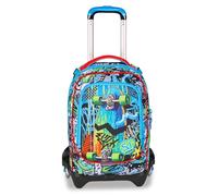 SJ GANG STYLE JAM GANG Jack School Trolley 3 Wheels Sharky Skate, Blue, 3 in 1, Triple Use Backpack with Detachable Trolley, 33 L, Elementary School Backpack, Child Backpack