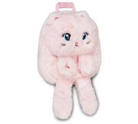 SJ Gang Style JAM Gang Kindergarten Kitten Small Backpack for Girls in Pink Fur with Adjustable Straps, Sparkly Details and Custom Sliders