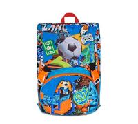 SJ GANG Style Jam Gang Large Expandable School Backpack, Blue, Backpack with Inner Divider, Top Pocket with Repositionable Patches, Bottle Pocket, 24 L, Elementary School Backpack, Child Backpack