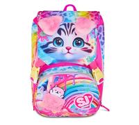 SJ GANG STYLE JAM GANG Large Expandable School Backpack, Fuchsia, Backpack with Inner Divider, Top Pocket with Plush Ears, Bottle Pocket, 24 L, Elementary School Backpack, Girls