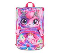 SJ GANG STYLE JAM GANG Large Expandable School Backpack, Fuchsia, Backpack with Inner Divider, Top Pocket with LED Eyes, Bottle Pocket, 24 L, Elementary School Backpack, Girls