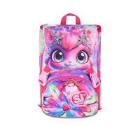 SJ GANG STYLE JAM GANG Large Expandable School Backpack, Fuchsia, Backpack with Inner Divider, Top Pocket with LED Eyes, Bottle Pocket, 24 L, Elementary School Backpack, Girls