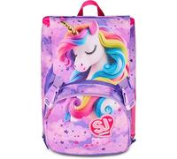 SJ GANG STYLE JAM GANG Large Expandable School Backpack, Purple, Backpack with Inner Divider, Top Pocket with Hidden Wings, Bottle Pocket, 24 L, Elementary School Backpack, Girls