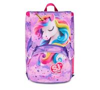 SJ GANG STYLE JAM GANG Large Expandable School Backpack, Purple, Backpack with Inner Divider, Top Pocket with Hidden Wings, Bottle Pocket, 24 L, Elementary School Backpack, Girls