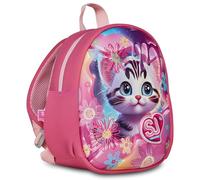 SJ GANG STYLE JAM GANG Nursery Backpack, Small Backpack, Cat for Girls with Thermoformed Front Shell, Adjustable Shoulder Straps and Side Pocket Bottle Holder