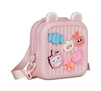 SJ GANG STYLE JAM GANG Nursery Backpack, Small Backpack, Customisable Pink for Girls with Removable Pins and Adjustable Shoulder Straps