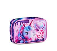 SJ GANG STYLE JAM GANG PIXIE UNICORN Speed Case School Case, Pink, Single Compartment Pen Holder with Removable Plates, Equiped, 44 Pieces, Accessories Backpack, Elementary School, Girl