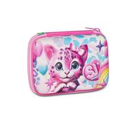 SJ GANG STYLE JAM GANG School Case Speed Pad 3D Heart Buddy Girl, Pink, Removable Plates, 45 Pieces, Stationery Set Included, 3D Case, Backpack Accessories, Elementary School, Girl
