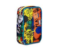 SJ GANG STYLE JAM GANG School Pencil Case for Children - Speed Case - with Pens, Pencils, Colours, Removable Planks - Blue, Neon Turquoise, Taglia Unica, Casual
