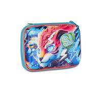 SJ GANG STYLE JAM GANG School Pencil Case Speed Pad 3D Speed Animal Boy, Light Blue, Removable Plates, 45 Pieces, Stationery Set Included, 3D Case, Accessories Backpack, Elementary School, Child