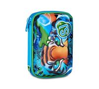 SJ Gang Style JAM Gang School Pencil Case Speed Pad + Air Tiger, Blue, Mono Compartment Pen Holder with Removable Planks, Complete with Pens, Pencils, Colours, Accessories Backpack, Elementary School