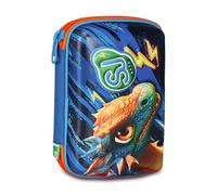 SJ GANG STYLE JAM GANG School Pencil Case Speed Pad + Dragon Glide, Blue, Mono Compartment Pen Holder with Removable Planks, Complete with Pens, Pencils, Colours, Accessories Backpack, Elementary