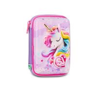 SJ GANG STYLE JAM GANG School Pencil Case Speed Pad + Fable Journey, Pink, Single Compartment Pen Holder with Removable Planks, Complete with Pens, Pencils, Colours, Backpack Accessories, Elementary