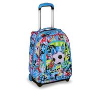 SJ GANG STYLE JAM GANG School Trolley Fixed, Blue, 2 in 1, Double Use, Trolley and Backpack, Elementary School Backpack, Child, Blue, Taglia Unica, Modern