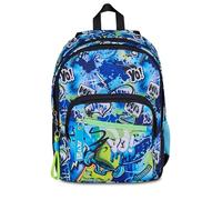 SJ GANG STYLE JAM GANG Sj Ever Cloudy Blue Double Compartment School Backpack, Blue, 31 L, with Bottle Holder and Detachable Charm, Elementary, Child