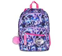 SJ GANG STYLE JAM GANG SJ Ever Multiviolet Double Compartment School Backpack, Purple, 31 L, with Bottle Pocket and Detachable Charm, Elementary, Girl