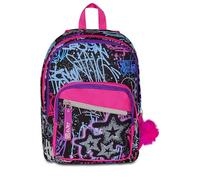 SJ GANG STYLE JAM GANG SJ Ever School Bag Backpack, Fuchsia and Black, Double Compartment Backpack and Bottle Pocket, 30 L, Elementary and Middle School Backpack, Girl Backpack, Fuchsia/Black, Taglia