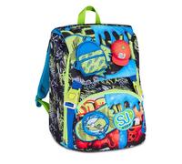 SJ GANG STYLE JAM GANG Soft POUCH Boy Expandable School Backpack, Black, 24L, Side Zips, Silicone Cap Application, Front Pocket, Bottle Pocket, Elementary School, Children