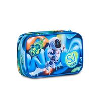 SJ GANG STYLE JAM GANG Space Ride Speed Case School Pencil Case, Light Blue, Single Compartment Pen Holder with Removable Plates, Equiped, 44 Pieces, Accessories Backpack, Primary School, Child