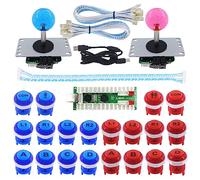 SJ@JX 2 Player Arcade Game DIY Kit LED Button Zero Delay USB Encoder 2 Player Mechanical Keyboard Switch Arcade Joystick Controller PC Raspberry Pi 2/3