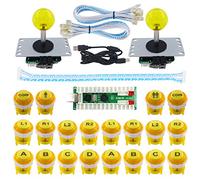 SJ@JX 2 Player LED Arcade Game DIY Kit Mechanical Keyboard Switch PC MAME Raspberry Pi LED Button Fighting Joystick Controller Zero delay USB Encoder Retropie