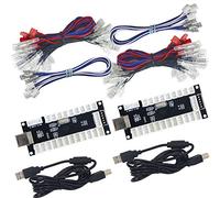 SJ@JX 2-Player LED USB Encoder to Arcade Joystick and LED Arcade Buttons for PC, MAME and Raspberry Pi