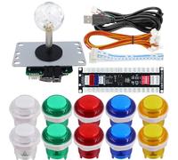 SJ@JX All-Button Arcade Controller with Microswitch Button Raspberry Pi RP2040 Encoder, Ultra-Low Latency Fight Game Joystick for PC and Nintendo Switch