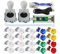 SJ@JX Arcade Game 2 Player Controller DIY Kit Buttons with Logo Coin Start Select 8 Way Joystick USB Encoder for PC MAME Raspberry Pi