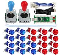 SJ@JX Arcade Game 2 Player Controller DIY Kit Buttons with Logo Coin X Y Start Select 8 Way Joystick USB Encoder for PC MAME Raspberry Pi