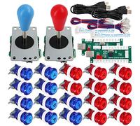 SJ@JX Arcade Game 2 Player Controller DIY Kit Buttons with Logo Coin X Y Start Select 8 Way Joystick USB Encoder for PC MAME Raspberry Pi