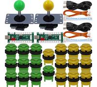 SJ@JX Arcade Game 2 Player Controller DIY Kit Microswitch Button 4&8 Way Joystick Zero Delay USB Encoder Fighting Stick Handles Console for PC MAME Raspberry Pi Retropie