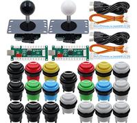 SJ@JX Arcade Game 2 Player Controller DIY Kit Microswitch Recessed Button 4&8 Way Joystick Zero Delay USB Encoder Fighting Stick Handles Console for PC MAME Raspberry Pi Retropie