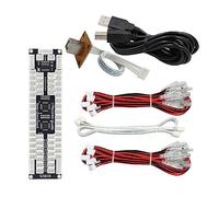 SJ@JX Arcade Game 2 Player USB Encoder Board Macro Command Zero Delay Gamepad Button Joystick Controller for Nintendo Switch PC PS3 Raspberry Pi Windows