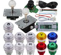 SJ@JX Arcade Game Controller 3D Gamepad Analog Stick Sensor Fly Joystick Microswitch MX LED Button USB Encoder Light Cable for PC PS3 Nintendo Switch Android Raspberry Pi