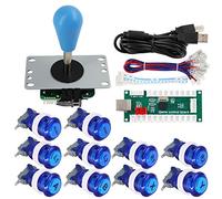 SJ@JX Arcade Game Controller DIY Kit Buttons with Logo Coin X Y Start Select 8 Way Joystick USB Encoder for PC MAME Raspberry Pi