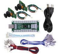 SJ@JX Arcade Game Controller USB Encoder Board Gamepad LED Microswitch Button Analog Joystick Flying stick for Nintendo Switch PC PS3 Retropie Raspberry Pi