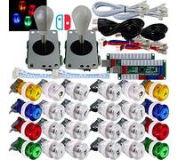 SJ@JX Arcade Game LED Controller Lamp USB Encoder 2 Player Gamepad Microswitch Light Button 8way LED Joystick for Nintendo Switch PC PS3 Retropie Raspberry Pi MAME