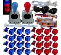 SJ@JX Arcade Game LED Controller Lamp USB Encoder 2 Player Gamepad Microswitch Light Button 8way LED Joystick for Nintendo Switch PC PS3 Retropie Raspberry Pi MAME