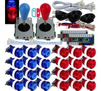 SJ@JX Arcade Game LED Controller Lamp USB Encoder 2 Player Gamepad Microswitch Light Button 8way LED Joystick for Nintendo Switch PC PS3 Retropie Raspberry Pi MAME