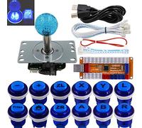 SJ@JX Arcade Game LED Controller Lamp USB Encoder Gamepad Cherry MX Microswitch Light Button 4-8way LED Joystick for Nintendo Switch PC PS3 Raspberry Pi MAME