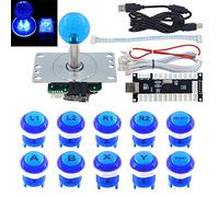 SJ@JX Arcade Game LED DIY Kit Mechanical Keyboard Switch Arcade LED Button Joystick Controller Zero Delay USB Encoder for PC MAME Retropie Jamma