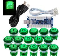 SJ@JX Arcade Game Stick DIY Kit LED Buttons Cherry MX Microswitch Lamp Controller USB Encoder Gamepad Cable for Hit Box PC PS3 MAME Raspberry Pi