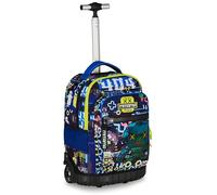 SJ Seven Mitama GAMING404 Run Maxi School Trolley Blue, Double Compartment, Front Pocket, 2 Side Pockets, Elementary School and Leisure, Child, blue, Taglia unica, Casual