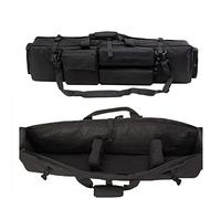 SJASD 39" Tactical Rifle Gun Case, Soft Padded Double Long Rifle Case, Gun Range Bag, Firearm Transportation Backpack for Hunting, Shooting and Storage, Black