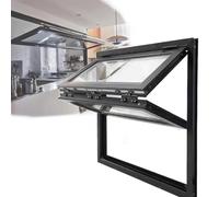 SJASD Concession Window, Up Down Folding Window, Metal House Windows Replacement Vertical Flush Mount Service Windows for Kitchen,Shed Bar,Café,55x60 cm