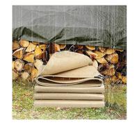 SJASD Heavy Duty Tarpaulin,Waterproof & Tear Resistant Cover for Outdoor Multi-Purpose Use,Beige,6x8m