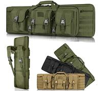 SJASD Rifle Bag,gun bags for rifles for shooting range,long rifle case tactical double rifles gun bag,for Rifle Pistol Firearm StorageLockable Gun Bag Protects Carbine and Pistol,Army green,118cm